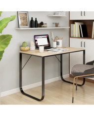 Bureau d'ordinateur Noir et chêne 110x60x73 cm Aggloméré | Mobilier & Déco