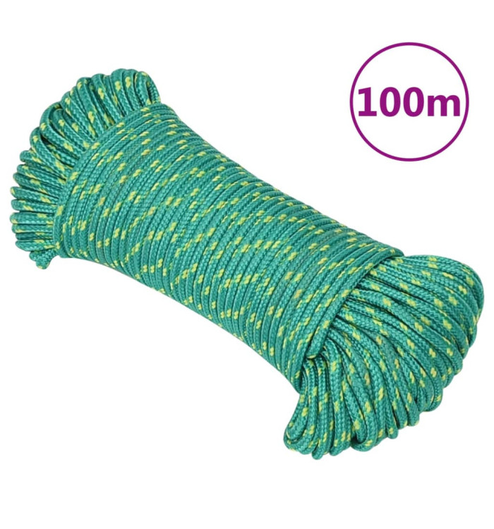 Corde de bateau Vert 4 mm 100 m Polypropylène | Mobilier & Déco