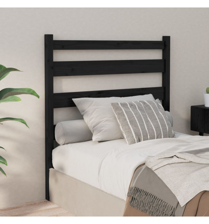 Tête de lit Noir 96x4x100 cm Bois massif de pin | Mobilier & Déco