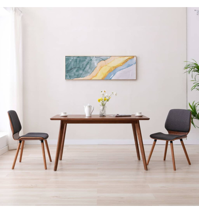 Chaises à manger lot de 2 gris tissu | Mobilier & Déco