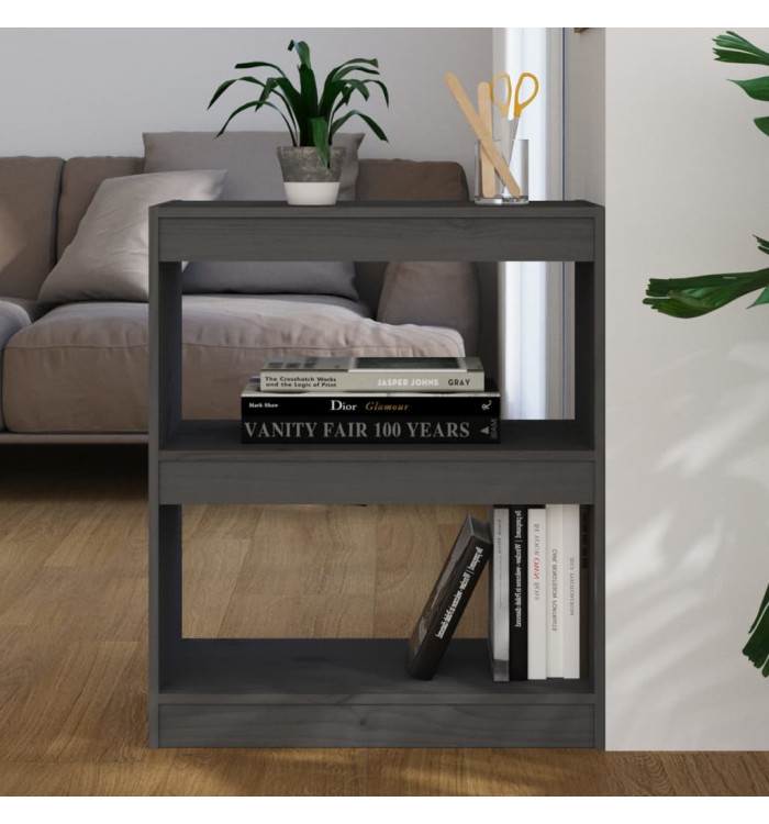 Bibliothèque/Séparateur de pièce Gris 60x30x71,5 cm Pin massif | Mobilier & Déco