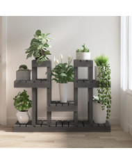 Support à plantes Gris 104,5x25x77,5 cm Bois massif de pin | Mobilier & Déco