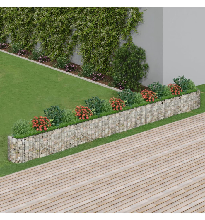 Lit surélevé à gabion Fer galvanisé 610x50x50 cm | Mobilier & Déco