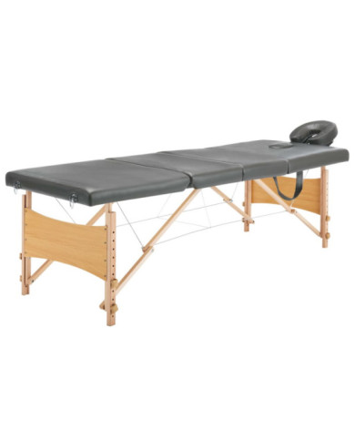 Table de massage avec 4 zones Cadre en bois Anthracite 186x68cm | Mobilier & Déco
