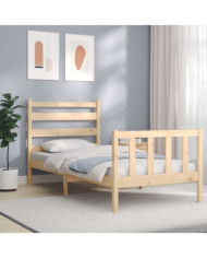 Cadre de lit sans matelas 90x190 cm bois de pin massif | Mobilier & Déco
