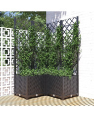 Jardinière avec treillis Noir 80x80x136 cm PP | Mobilier & Déco
