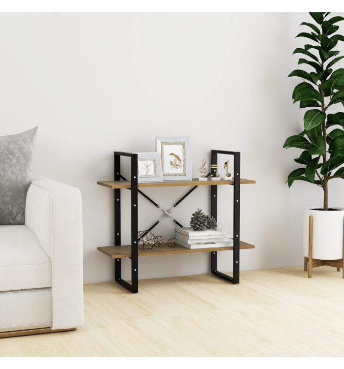 Bibliothèque à 2 niveaux 80x30x70 cm bois de pin massif | Mobilier & Déco