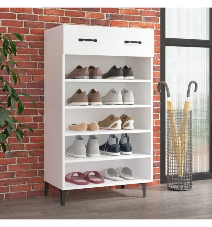 Armoire à chaussures Blanc 60x35x105 cm Bois d'ingénierie | Mobilier & Déco