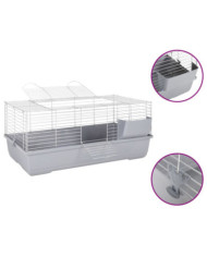 Cage pour petits animaux gris 100x53x46 cm PP et métal | Mobilier & Déco