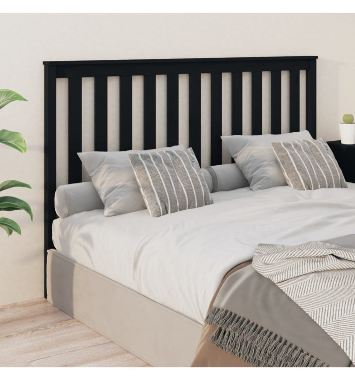 Tête de lit Noir 166x6x101 cm Bois massif de pin | Mobilier & Déco