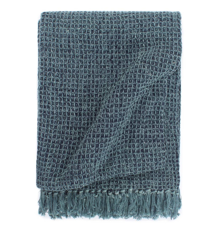 Couverture en coton 125 x 150 cm Bleu indigo | Mobilier & Déco