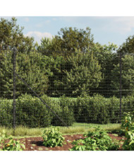 Clôture en treillis métallique et ancrage anthracite 1,8x25 m | Mobilier & Déco
