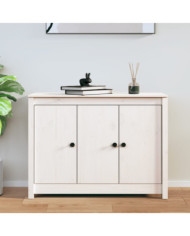 Buffet Blanc 100x35x74 cm Bois massif de pin | Mobilier & Déco