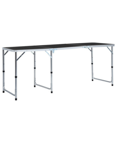 Table pliable de camping Gris Aluminium 180x60 cm | Mobilier & Déco