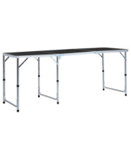 Table pliable de camping Gris Aluminium 180x60 cm | Mobilier & Déco
