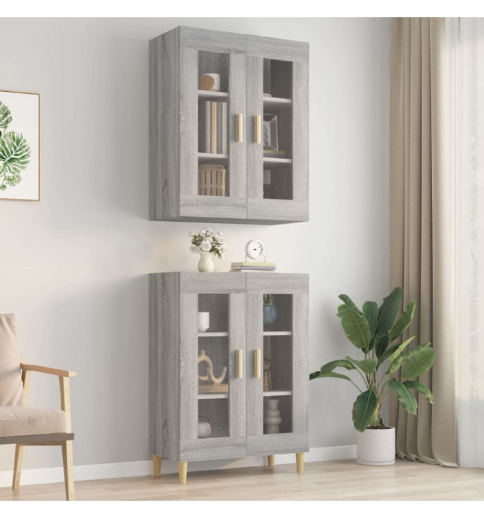 Armoire murale suspendue Sonoma gris 69,5x34x90 cm | Mobilier & Déco