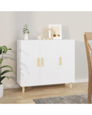 Buffet blanc 90x34x80 cm bois d'ingénierie | Mobilier & Déco