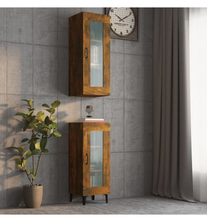 Armoire murale suspendue Chêne fumé 34,5x34x90 cm | Mobilier & Déco