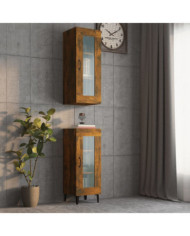Armoire murale suspendue Chêne fumé 34,5x34x90 cm | Mobilier & Déco
