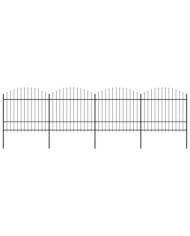 Clôture de jardin à dessus en lance Acier (1,5-1,75)x6,8 m Noir | Mobilier & Déco