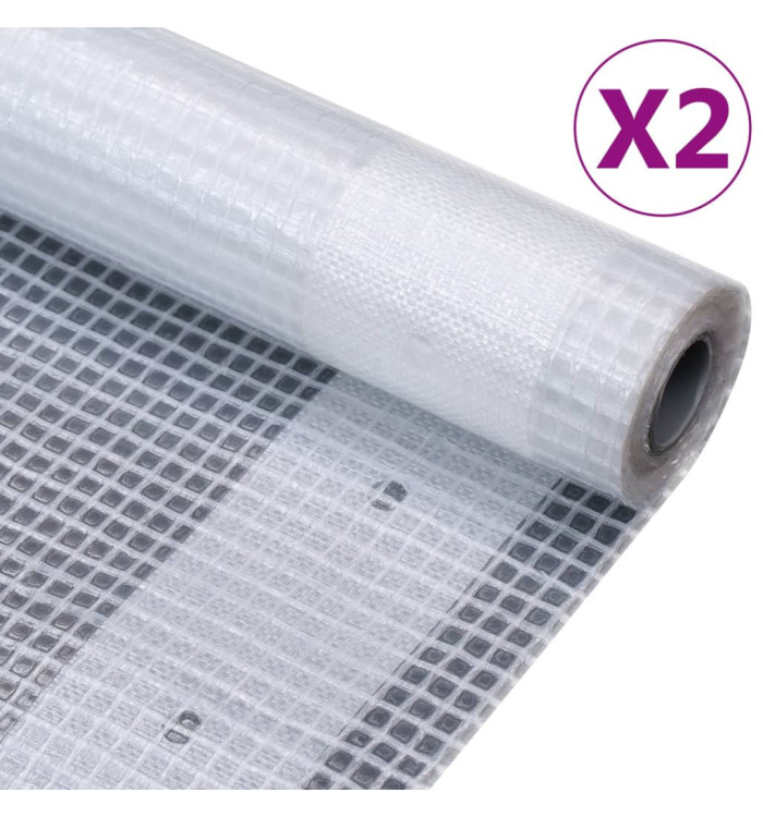 Bâches Leno 2 pcs 260 g/m² 4x10 m Blanc | Mobilier & Déco