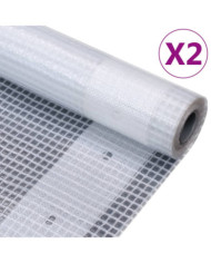 Bâches Leno 2 pcs 260 g/m² 4x10 m Blanc | Mobilier & Déco