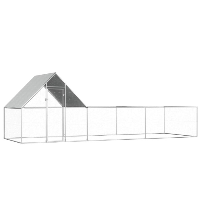 Poulailler 6 x 2 x 2 m Acier galvanisé | Mobilier & Déco