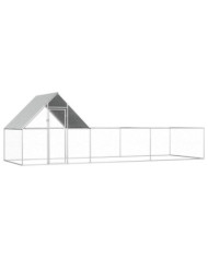 Poulailler 6 x 2 x 2 m Acier galvanisé | Mobilier & Déco