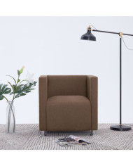 Fauteuil cube Marron Tissu | Mobilier & Déco