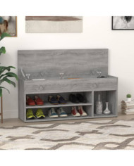 Banc à chaussures Sonoma gris 105x30x45 cm Bois d'ingénierie | Mobilier & Déco