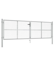 Porte de jardin Acier galvanisé 415x175 cm Argenté | Mobilier & Déco