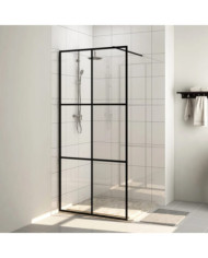 Paroi de douche avec verre ESG transparent 90x195 cm Noir | Mobilier & Déco