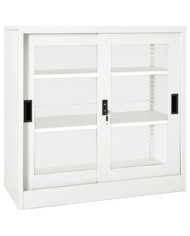 Armoire à portes coulissantes Blanc 90x40x90 cm Acier | Mobilier & Déco
