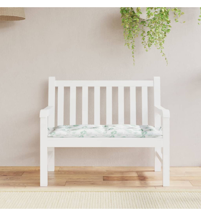 Coussin de banc de jardin motif de feuilles 100x50x7 cm | Mobilier & Déco