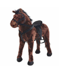 Jouet en peluche Cheval Marron foncé XXL | Mobilier & Déco
