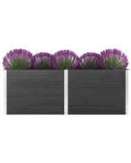 Lit surélevé de jardin 250x100x91 cm WPC Gris | Mobilier & Déco