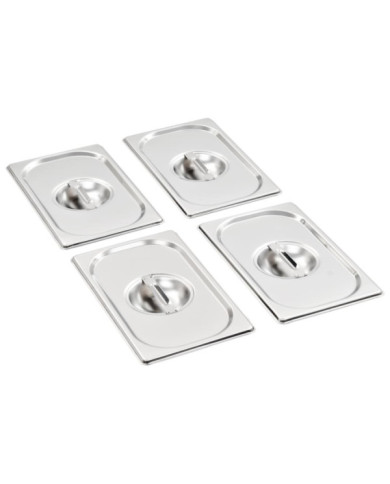 Couvercles de plateau 4 pcs GN 1/4 Acier inoxydable | Mobilier & Déco