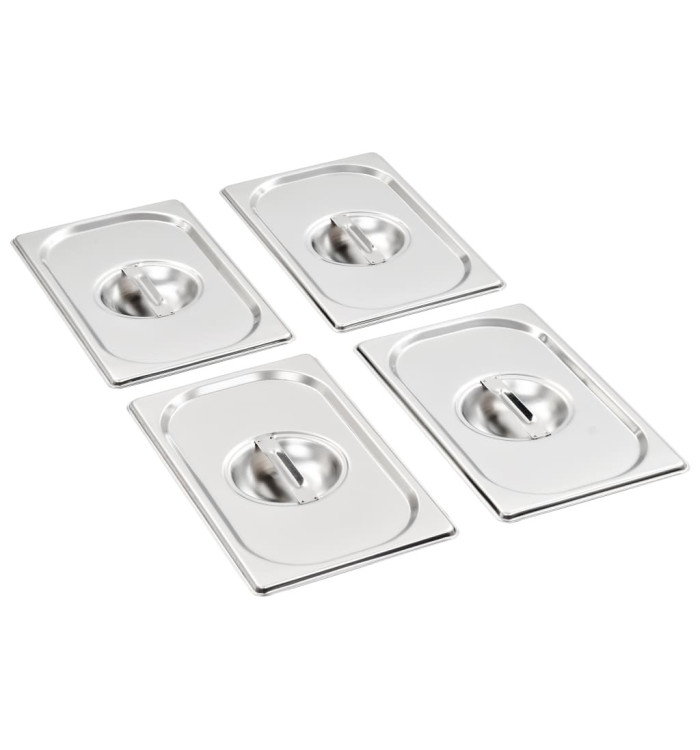 Couvercles de plateau 4 pcs GN 1/4 Acier inoxydable | Mobilier & Déco