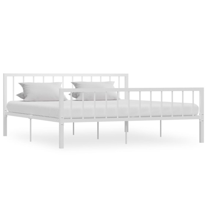 Cadre de lit sans matelas blanc métal 180x200 cm | Mobilier & Déco