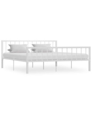 Cadre de lit sans matelas blanc métal 180x200 cm | Mobilier & Déco