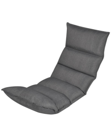 Chaise longue pliable de sol Gris Tissu | Mobilier & Déco
