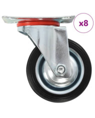 8 pcs Roulettes pivotantes 75 mm | Mobilier & Déco