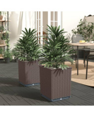 Jardinières 2 pcs marron 30x30x37 cm polypropylène | Mobilier & Déco