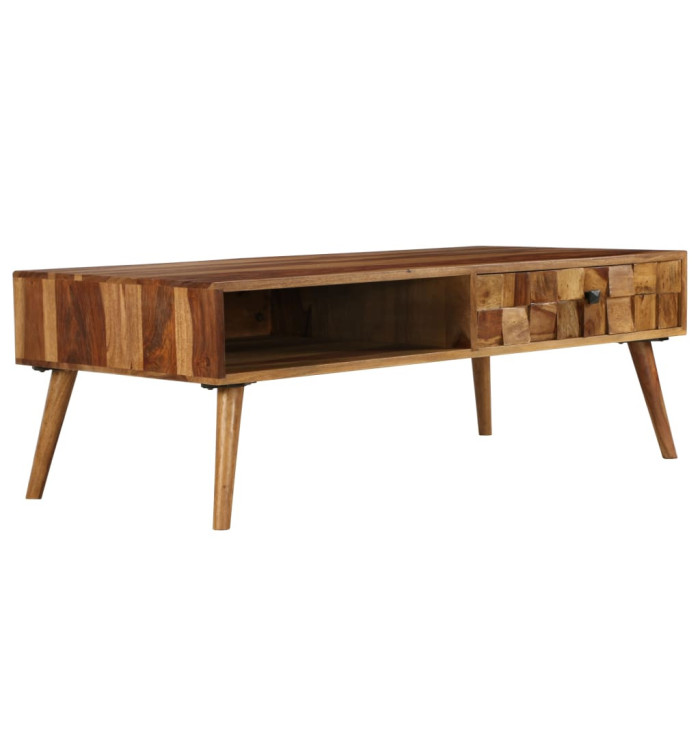 Table basse Bois massif avec finition miel 110x50x37 cm | Mobilier & Déco