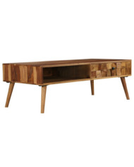 Table basse Bois massif avec finition miel 110x50x37 cm | Mobilier & Déco