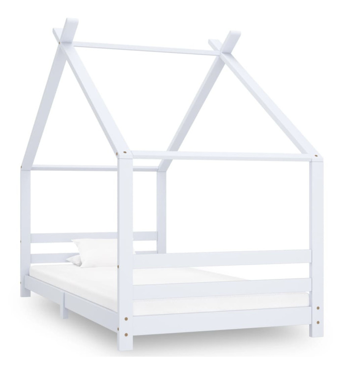 Cadre de lit d'enfant Blanc Bois de pin massif 90x200 cm | Mobilier & Déco