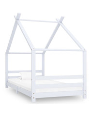 Cadre de lit d'enfant Blanc Bois de pin massif 90x200 cm | Mobilier & Déco