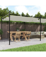 Pergola avec toit rétractable crème 589x292x230 cm | Mobilier & Déco