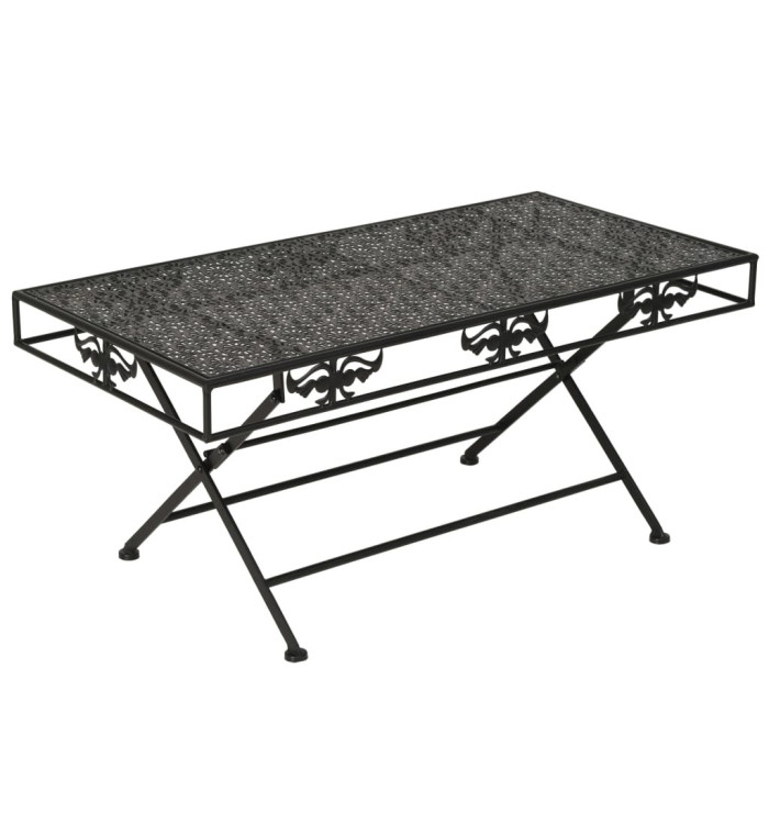 Table basse pliante Style vintage Métal 100x50x45 cm Noir | Mobilier & Déco