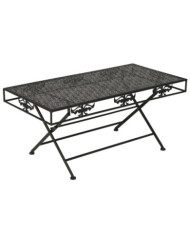 Table basse pliante Style vintage Métal 100x50x45 cm Noir | Mobilier & Déco